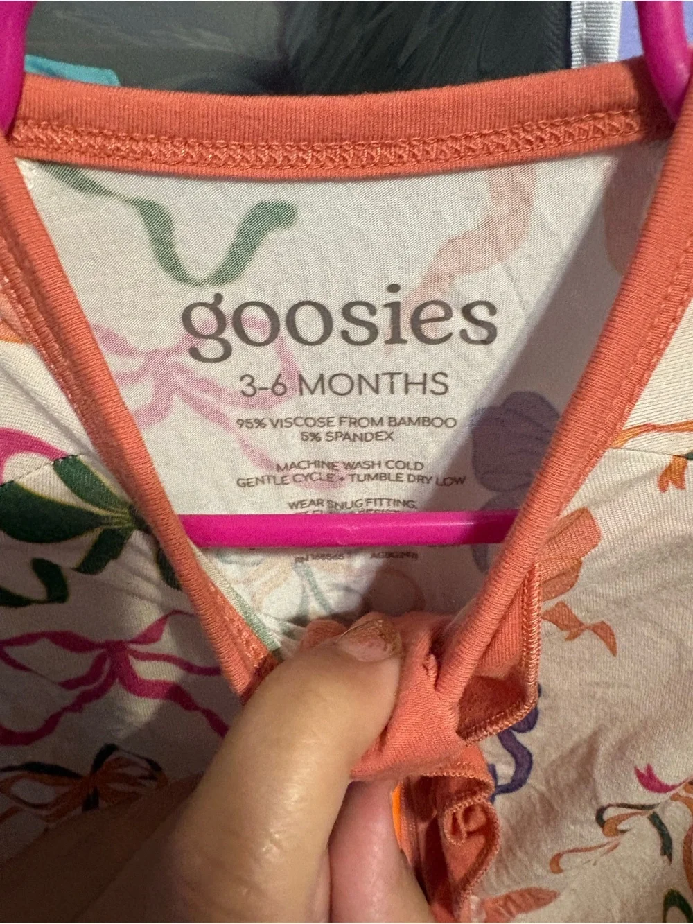 Goosies bamboo Ruffle Bow-Print footies